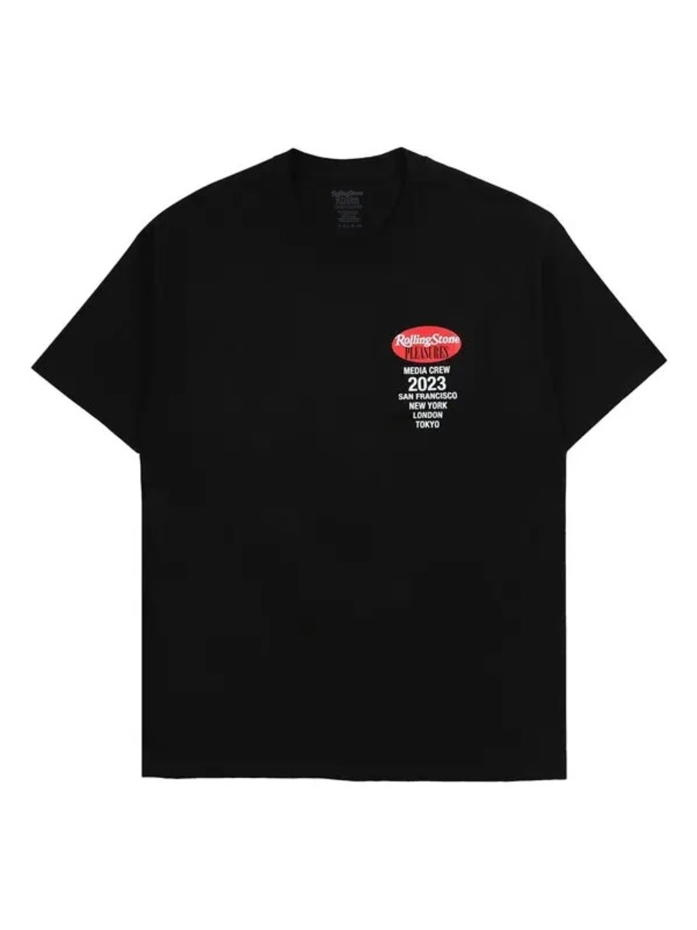 PLEASURES x Rolling Stone Media Crew 2023 Graphic T-Shirt Black Men’s M NWT - Picture 4 of 9